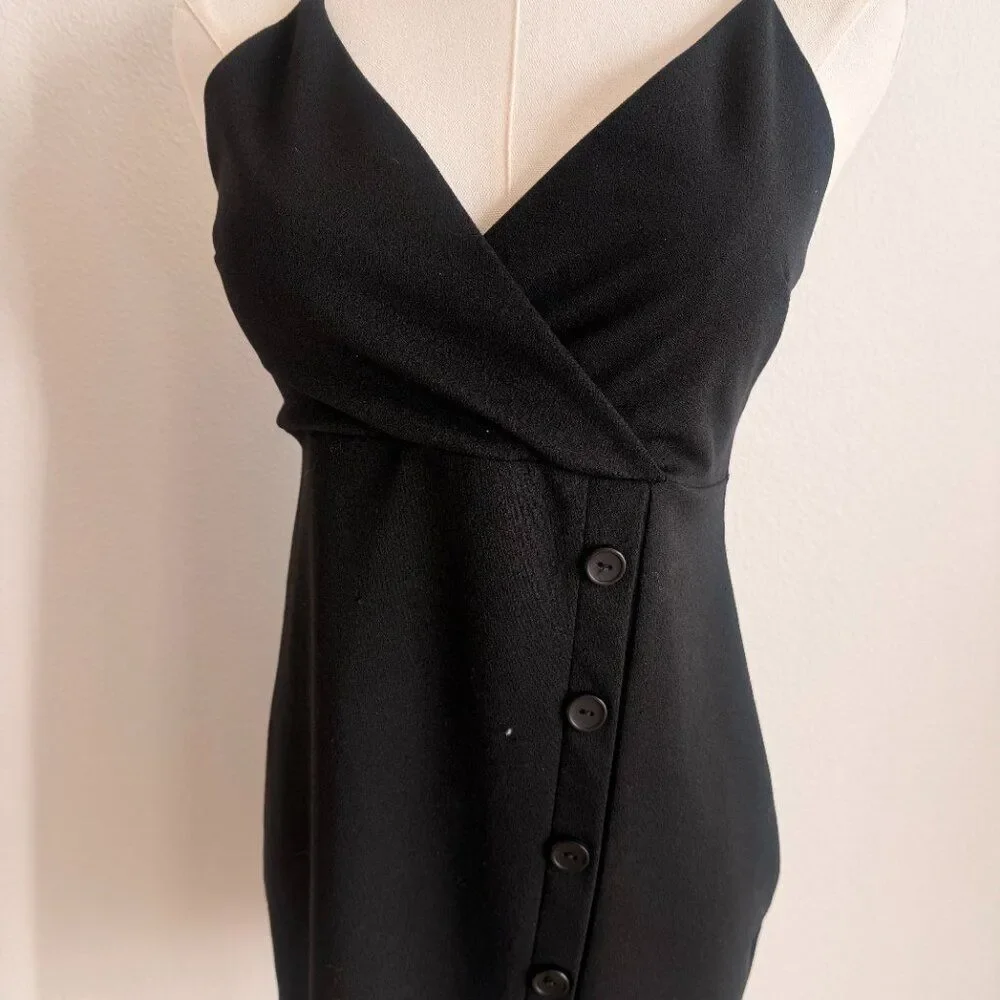 Black V-Neck Mini Dress